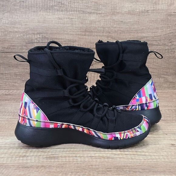 Nike Roshe One High Print GS Youth Size 5.5Y Women's Size 7 Black Lined Boots - Picture 6 of 9